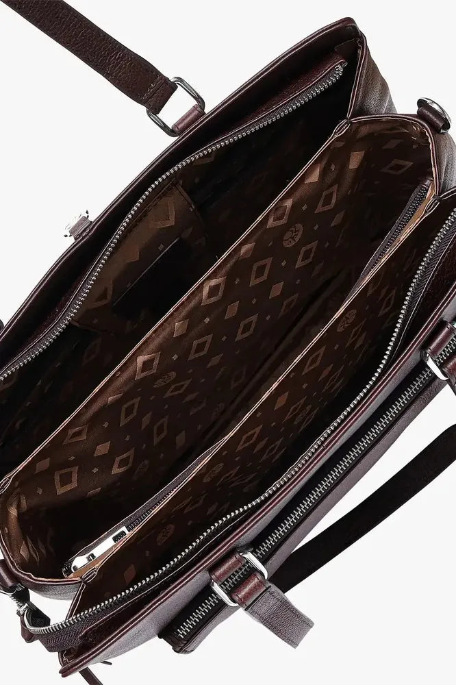 Adax Bergamo Lucca Skinn Laptop Skulderveske Dark Brown-Veske-BagBrokers