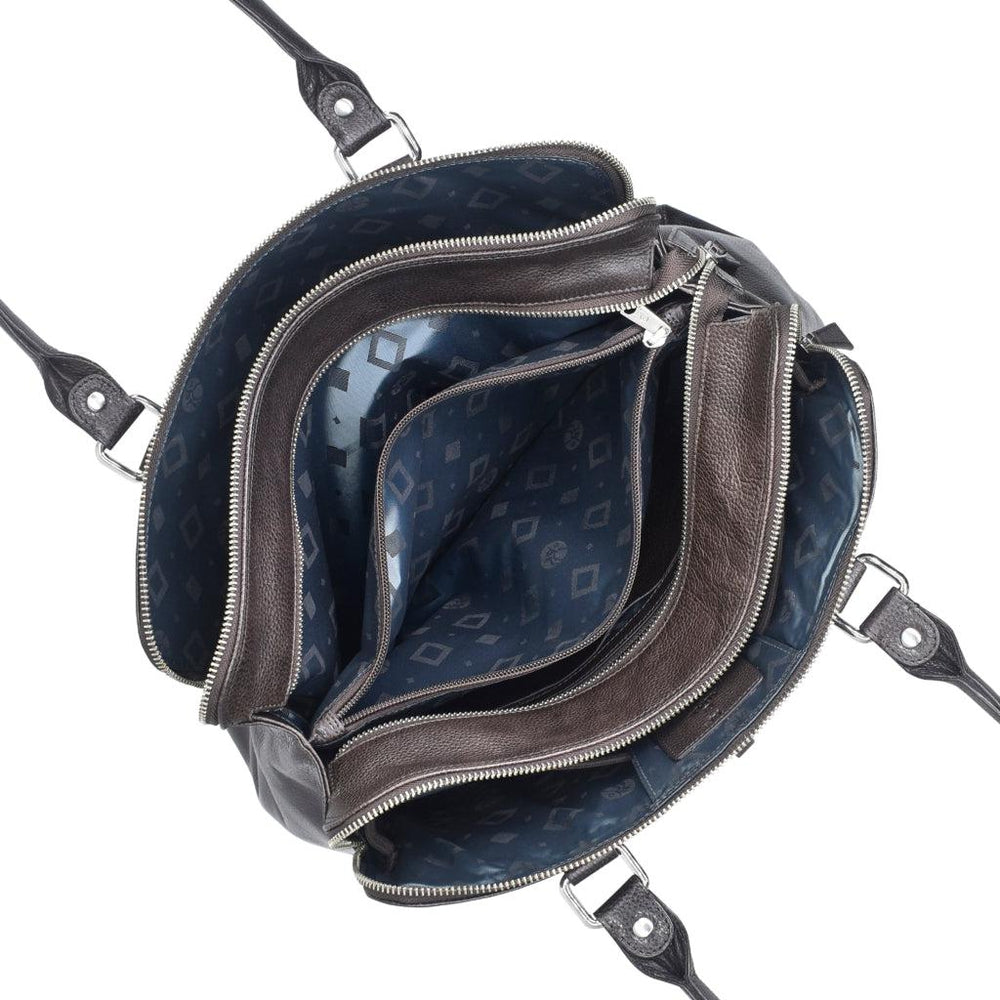 Adax Napoli Gerda Skinn håndveske 14" Dark Brown-Veske-BagBrokers