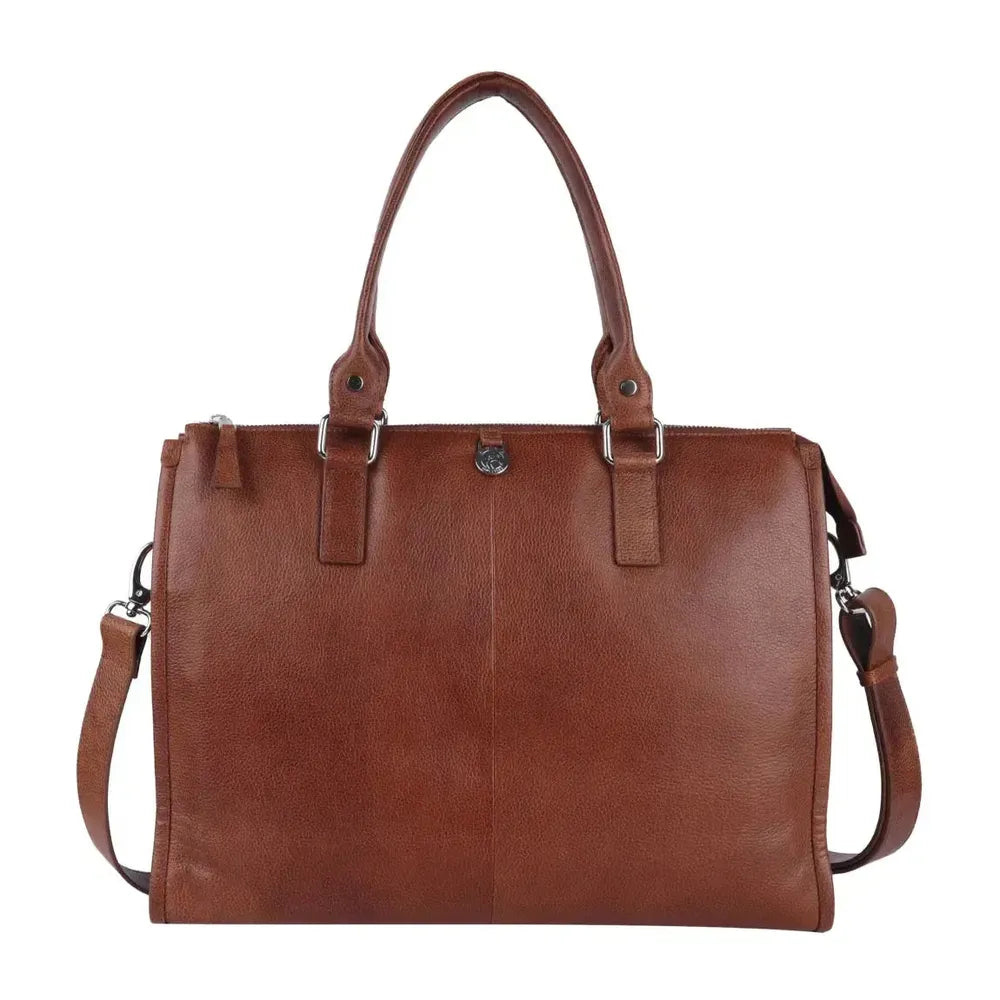 Adax Napoli Lulu Skinn Laptop Veske 14" Caramel-Veske-BagBrokers