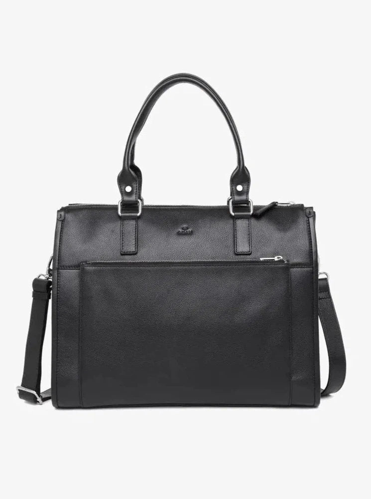 Adax Napoli Lulu Skinn Laptop Veske 14" Svart-Veske-BagBrokers