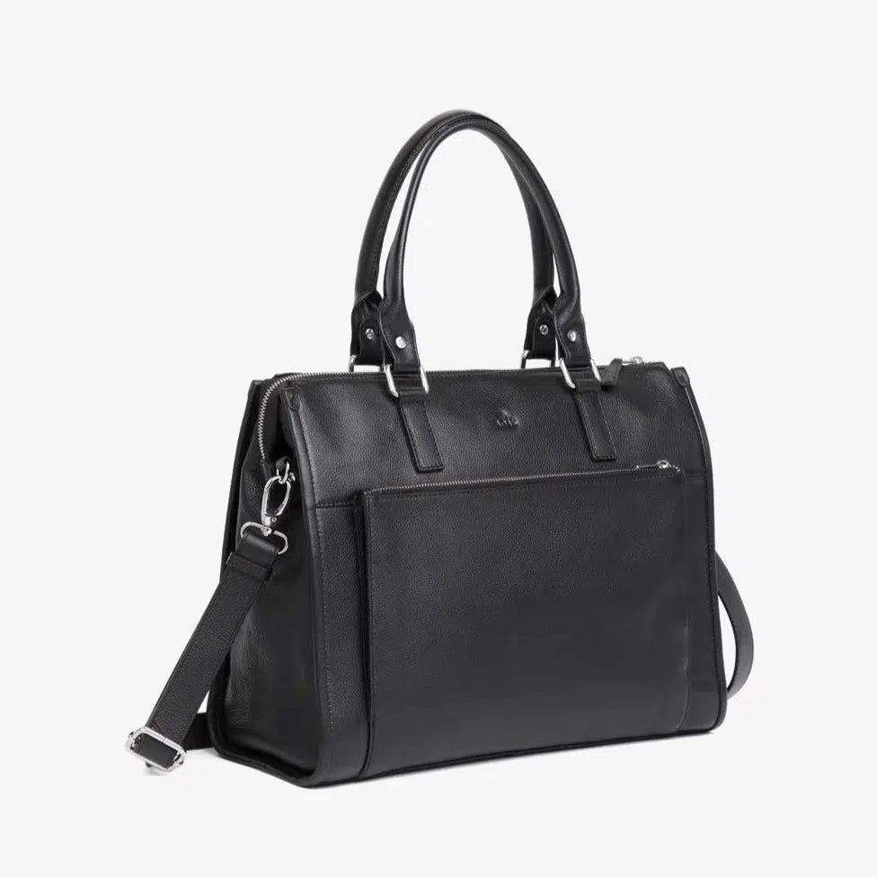 Adax Napoli Lulu Skinn Laptop Veske 14" Svart-Veske-BagBrokers