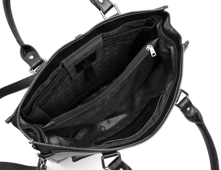 Business-Adax Napoli Lulu Skinn Laptop Veske 14" Svart-BagBrokers