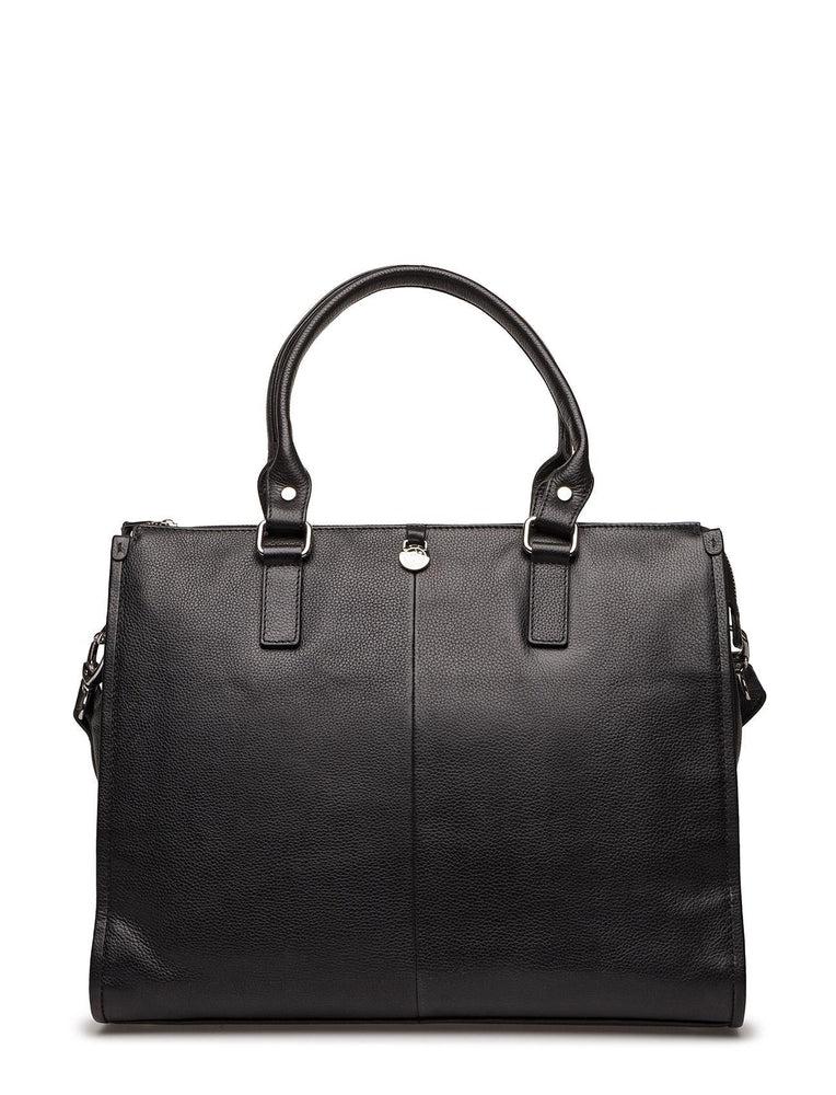 Business-Adax Napoli Lulu Skinn Laptop Veske 14" Svart-BagBrokers