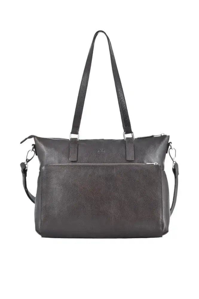 Adax Napoli Malia Skinn Laptop Skulderveske 14" Mørkebrun-Veske-BagBrokers