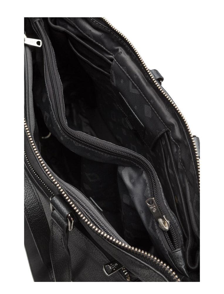 Business-Adax Napoli Malia Skinn Laptop Skulderveske 14" Svart-BagBrokers