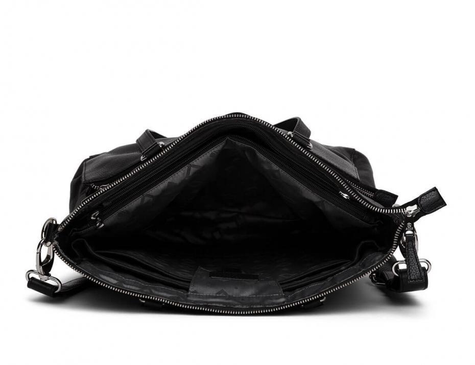 Business-Adax Napoli Malia Skinn Laptop Skulderveske 14" Svart-BagBrokers