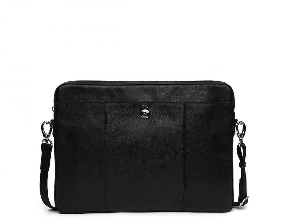 Business-Adax Napoli Maya Lett Skinn Laptop Portifolio 17" Svart-BagBrokers