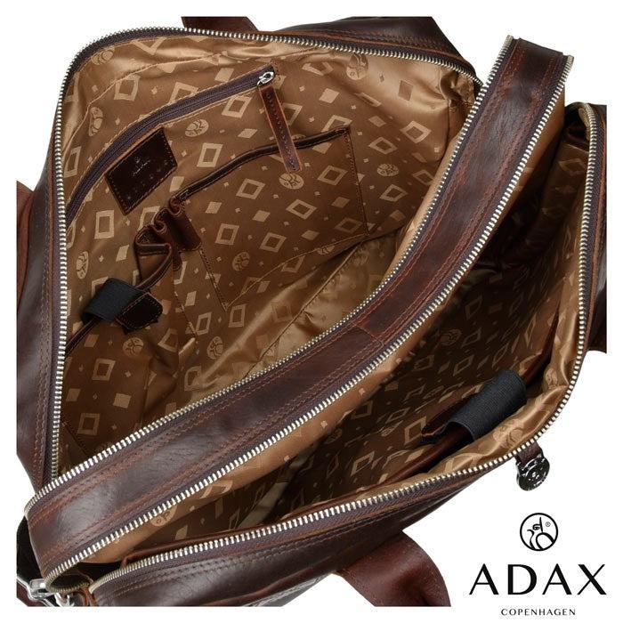 Adax Prato Axel Skinn Pc veske med 2 rom 15,6" Mørkebrun-Veske-BagBrokers