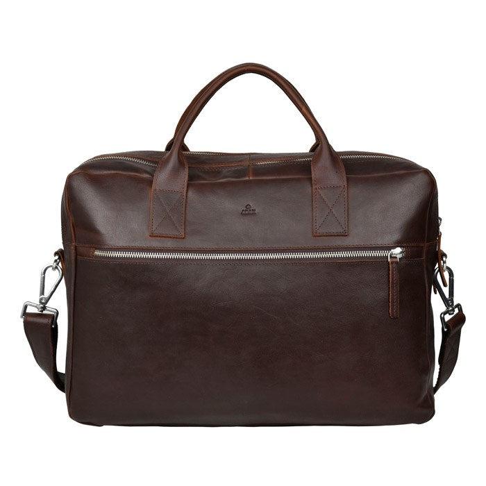 Adax Prato Axel Skinn Pc veske med 2 rom 15,6" Mørkebrun-Veske-BagBrokers