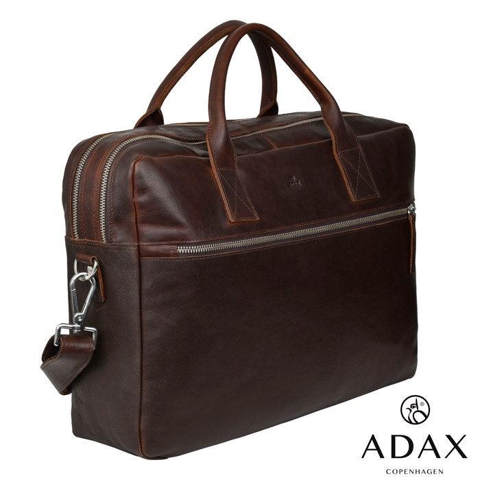 Adax Prato Axel Skinn Pc veske med 2 rom 15,6" Mørkebrun-Veske-BagBrokers