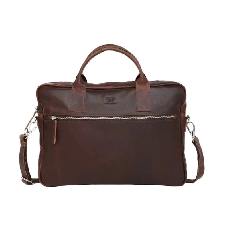 Adax Prato Tobias Skinn Pc veske 15,6" Mørkebrun-Veske-BagBrokers