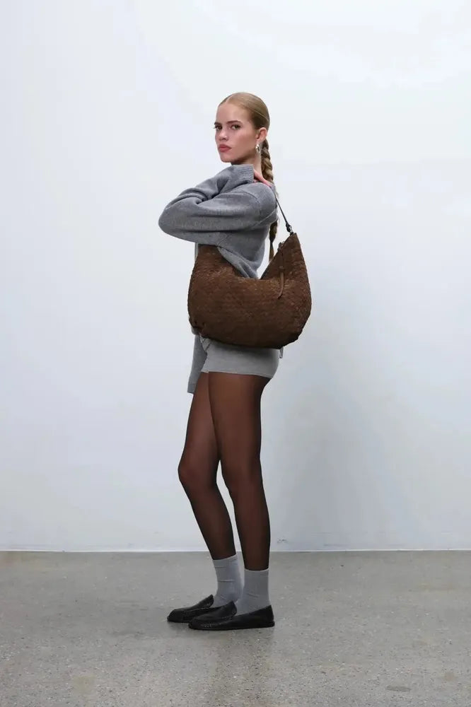 Adax Rozzano flettet skulderveske Mindy Chocolate-Veske-BagBrokers