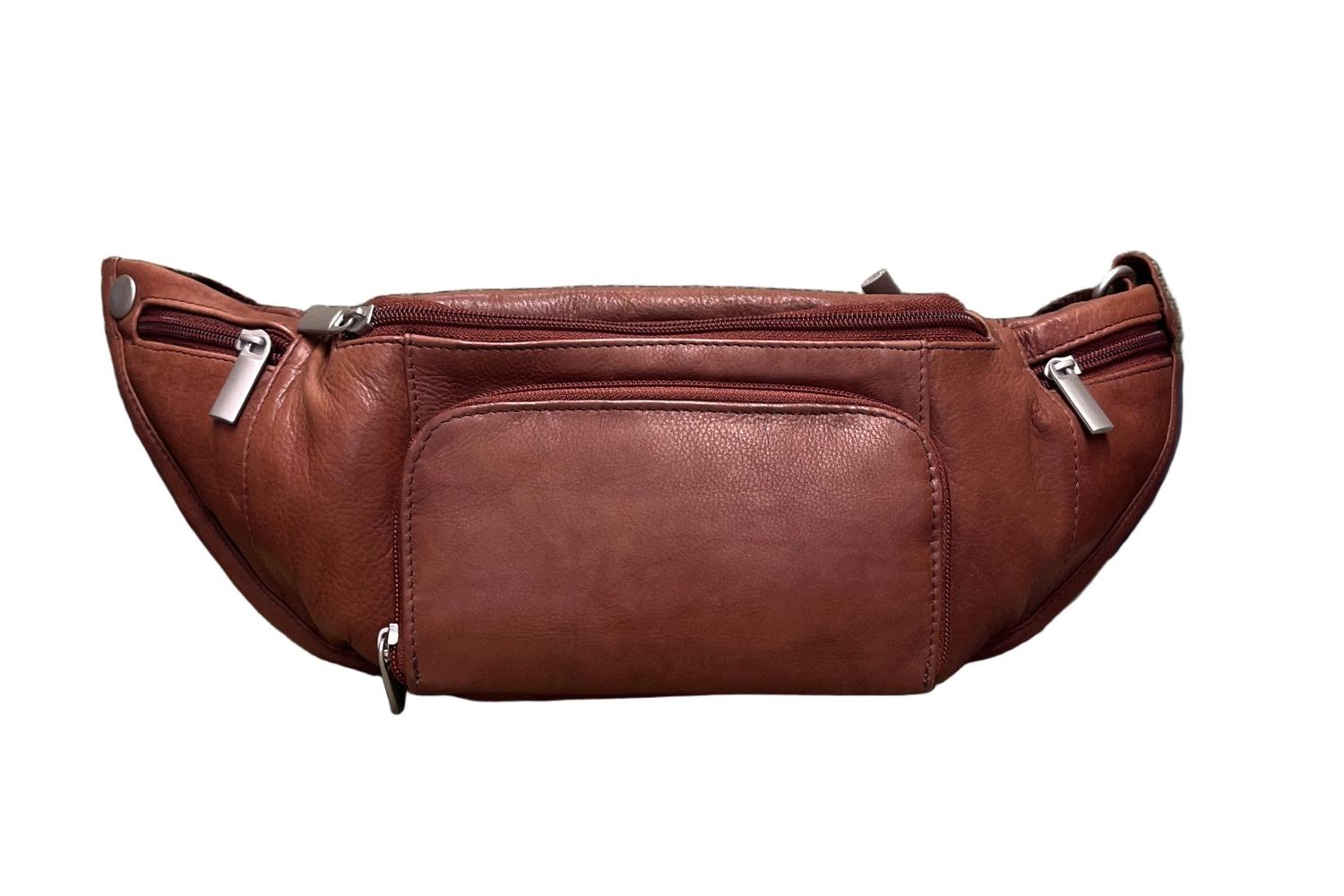 Alex & Co midjeveske i mykt deilig Nappa skinn Brown-Veske-BagBrokers