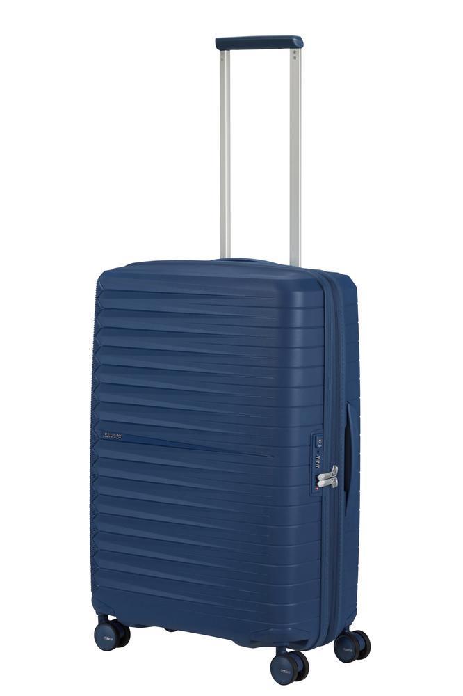 American Tourister FastForward ekspanderende medium koffert 68 cm Navy-Harde kofferter-BagBrokers