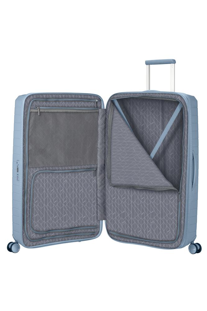 American Tourister FastForward ekspanderende stor koffert 78 cm Steel Blue-Harde kofferter-BagBrokers
