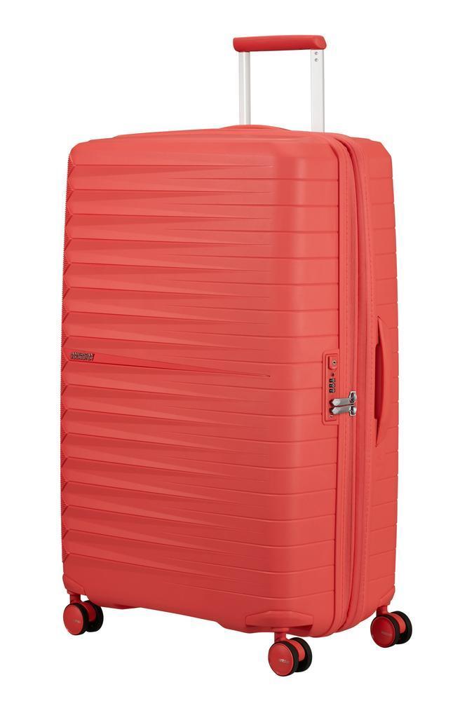 American Tourister FastForward ekspanderende stor koffert 78 cm Sunset Coral-Harde kofferter-BagBrokers