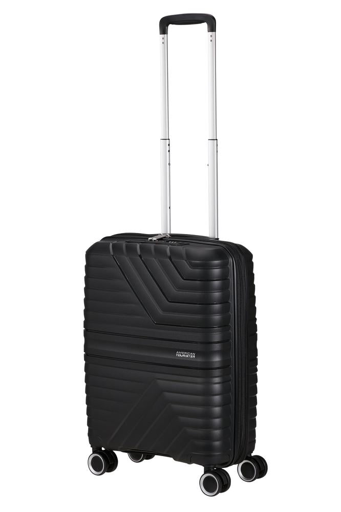 American Tourister Flytwist ekspanderende kabinkoffert 55 cm Shadow Black-Harde kofferter-BagBrokers