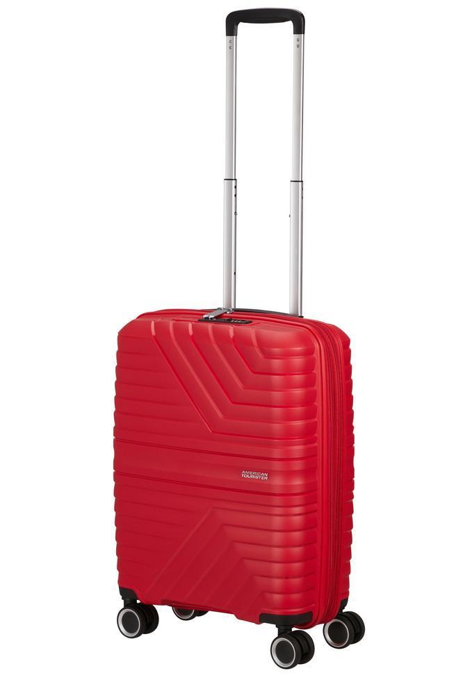 American Tourister Flytwist ekspanderende kabinkoffert 55 cm True Red-Harde kofferter-BagBrokers