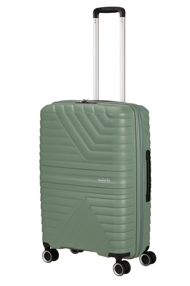American Tourister Flytwist ekspanderende medium koffert 67 cm Botanic Green-Harde kofferter-BagBrokers