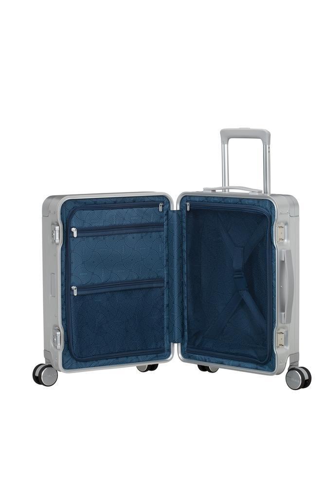 American Tourister Soundbox ALU 55 cm Silver-Harde kofferter-BagBrokers
