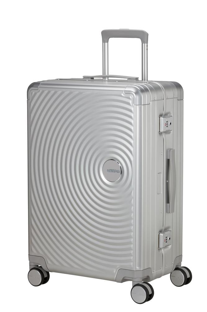 American Tourister Soundbox ALU Stor 77 cm Silver-Harde kofferter-BagBrokers