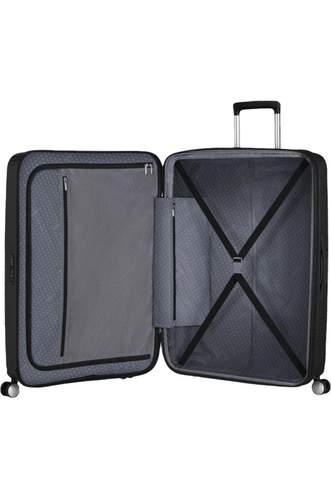 American Tourister Soundbox ekspanderende stor koffert 77 cm Svart-Harde kofferter-BagBrokers