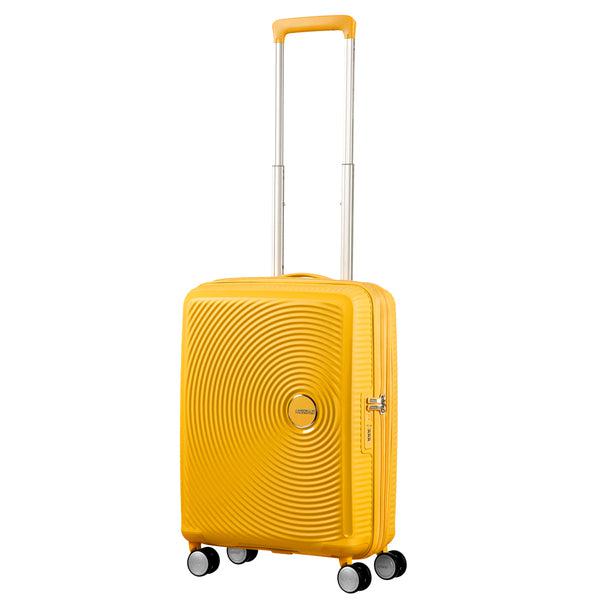 American Tourister Soundbox ekspanderende kabinkoffert 55 cm Gul-Harde kofferter-BagBrokers