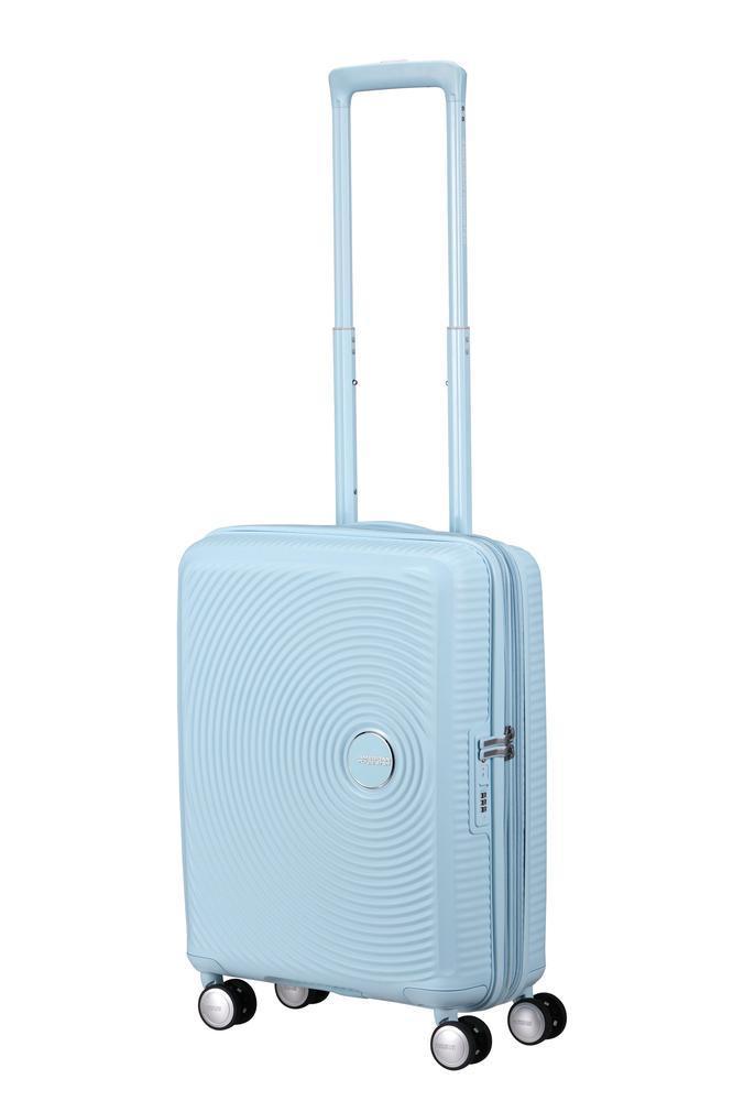 American Tourister Soundbox ekspanderende kabinkoffert 55 cm Pastel Blue-Harde kofferter-BagBrokers