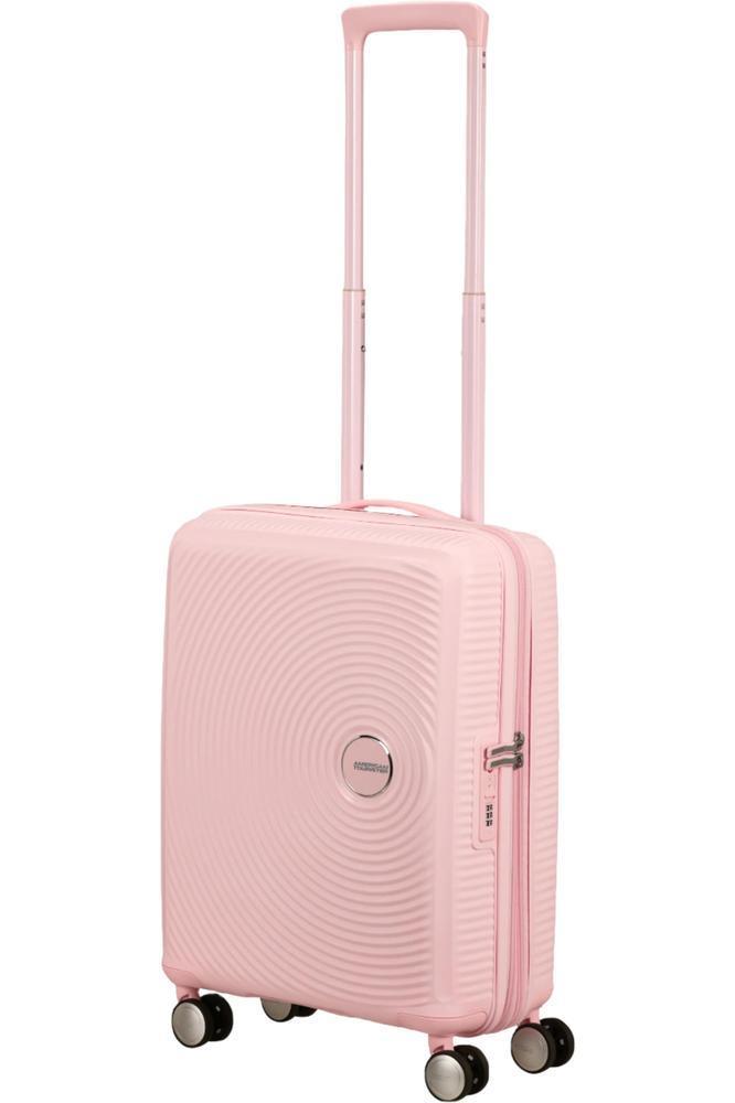 American Tourister Soundbox ekspanderende kabinkoffert 55 cm Pastel Pink-Harde kofferter-BagBrokers