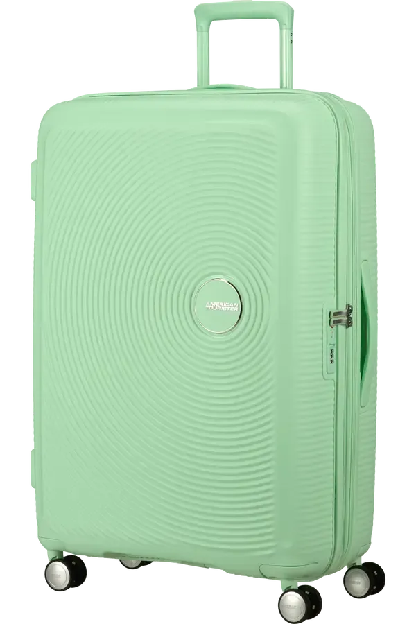 American Tourister Soundbox ekspanderende koffertsett 3 deler Pastel Green-Harde kofferter-BagBrokers