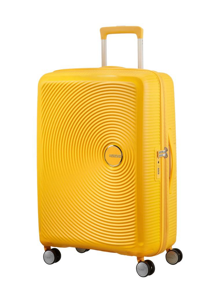 American Tourister Soundbox ekspanderende medium koffert 67 cm Gul-Harde kofferter-BagBrokers