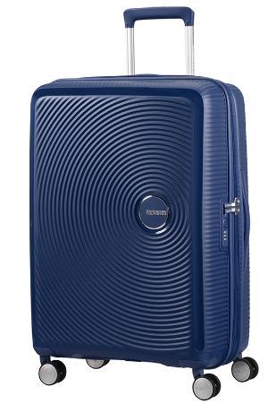 Harde kofferter-American Tourister Soundbox Ekspanderende Medium Koffert 67 cm Midnattsblå-BagBrokers