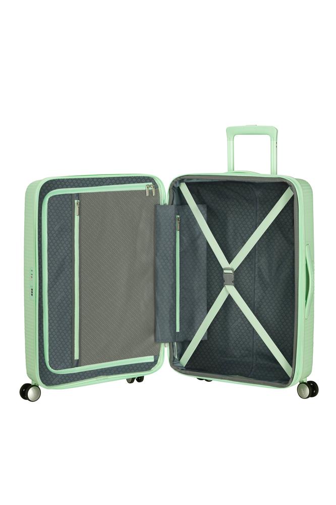American Tourister Soundbox ekspanderende medium koffert 67 cm Pastel Green-Harde kofferter-BagBrokers
