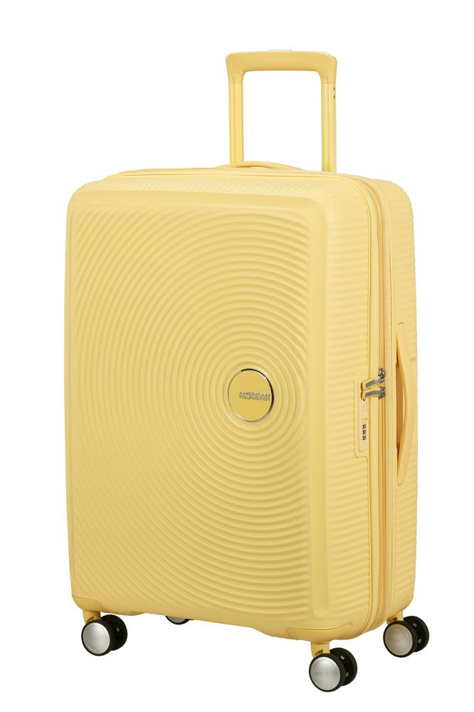 American Tourister Soundbox ekspanderende medium koffert 67 cm Pastel Yellow-Harde kofferter-BagBrokers