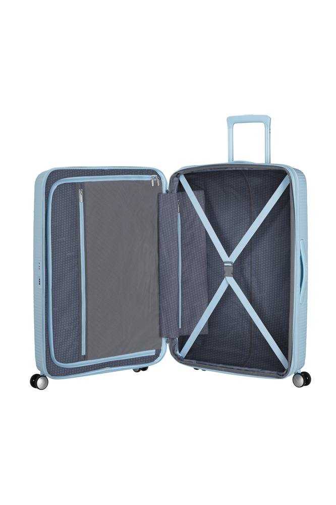 American Tourister Soundbox ekspanderende stor koffert 77 cm Pastel Blue-Harde kofferter-BagBrokers
