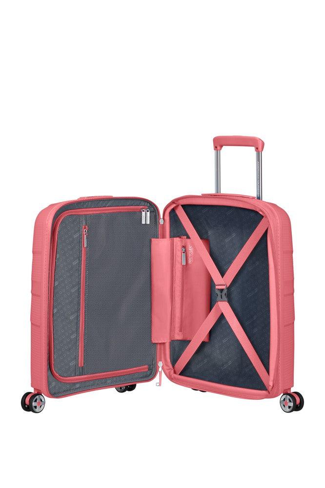 American Tourister StarVibe utvidbar håndbagasje 55 cm Sun Kissed Coral-Harde kofferter-BagBrokers