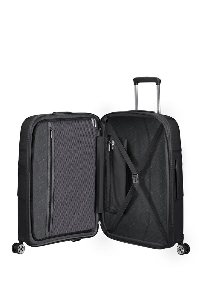 American Tourister StarVibe utvidbar håndbagasje 55 cm Svart-Harde kofferter-BagBrokers