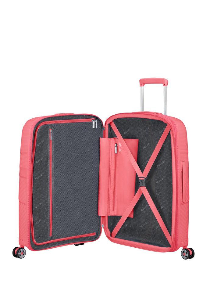 American Tourister StarVibe utvidbar medium koffert 67 cm Sun Kissed Coral-Harde kofferter-BagBrokers