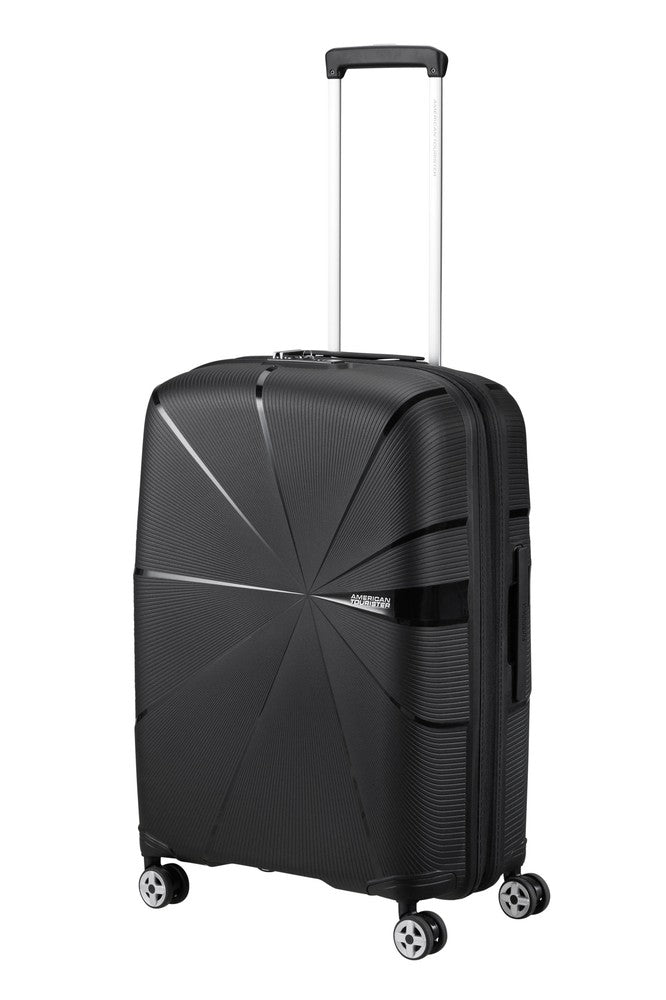 American Tourister StarVibe utvidbar medium koffert 67 cm Svart-Harde kofferter-BagBrokers