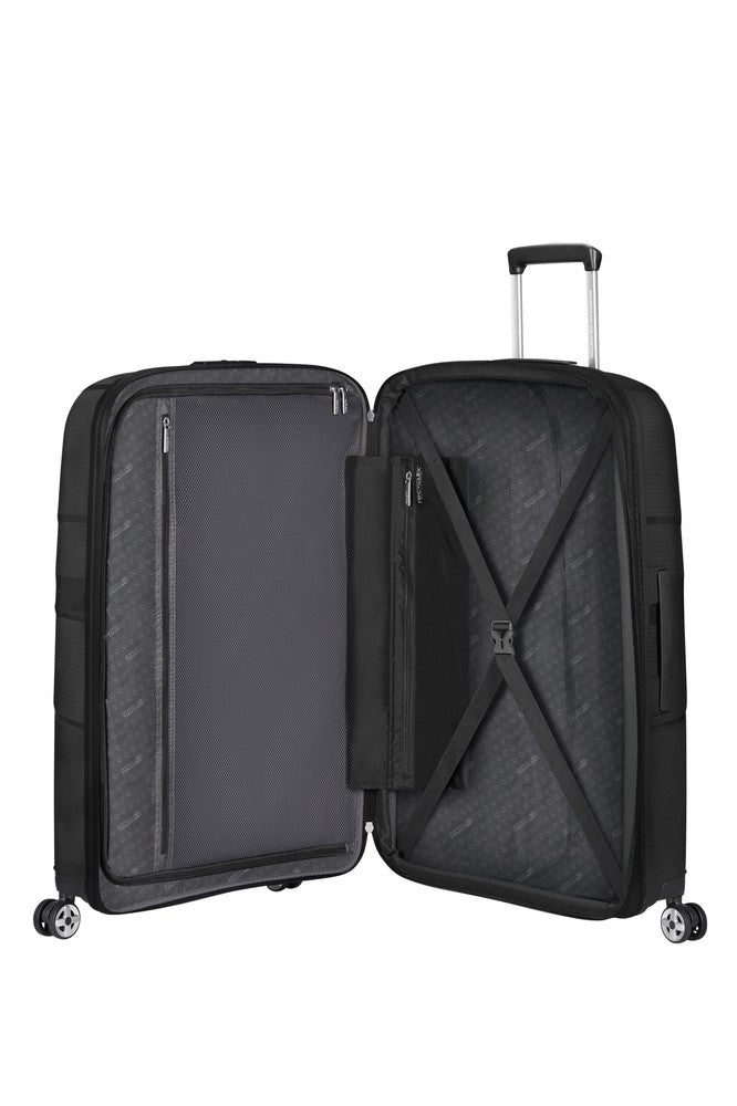 American Tourister StarVibe utvidbar stor koffert 77 cm Svart-Harde kofferter-BagBrokers