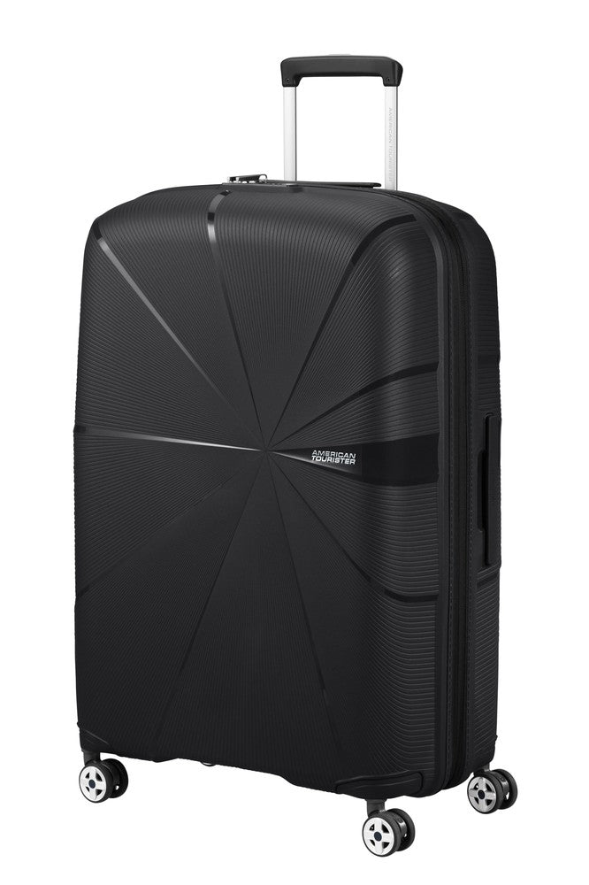 American Tourister StarVibe utvidbar stor koffert 77 cm Svart-Harde kofferter-BagBrokers