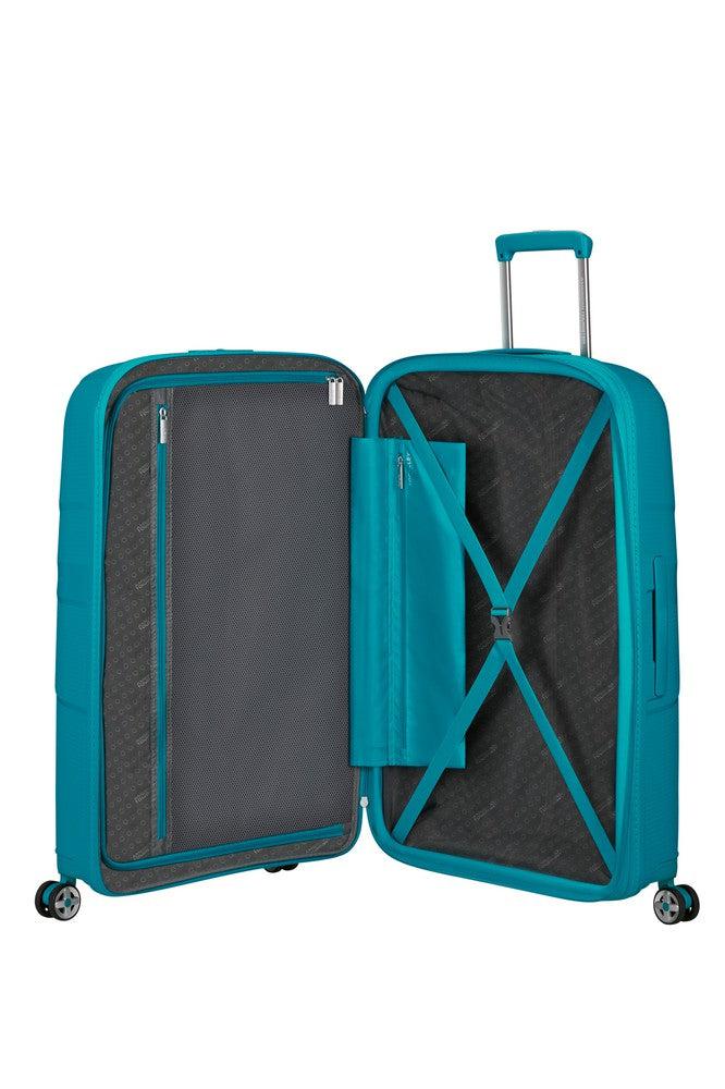 American Tourister StarVibe utvidbar stor koffert 77 cm Verdigris-Harde kofferter-BagBrokers