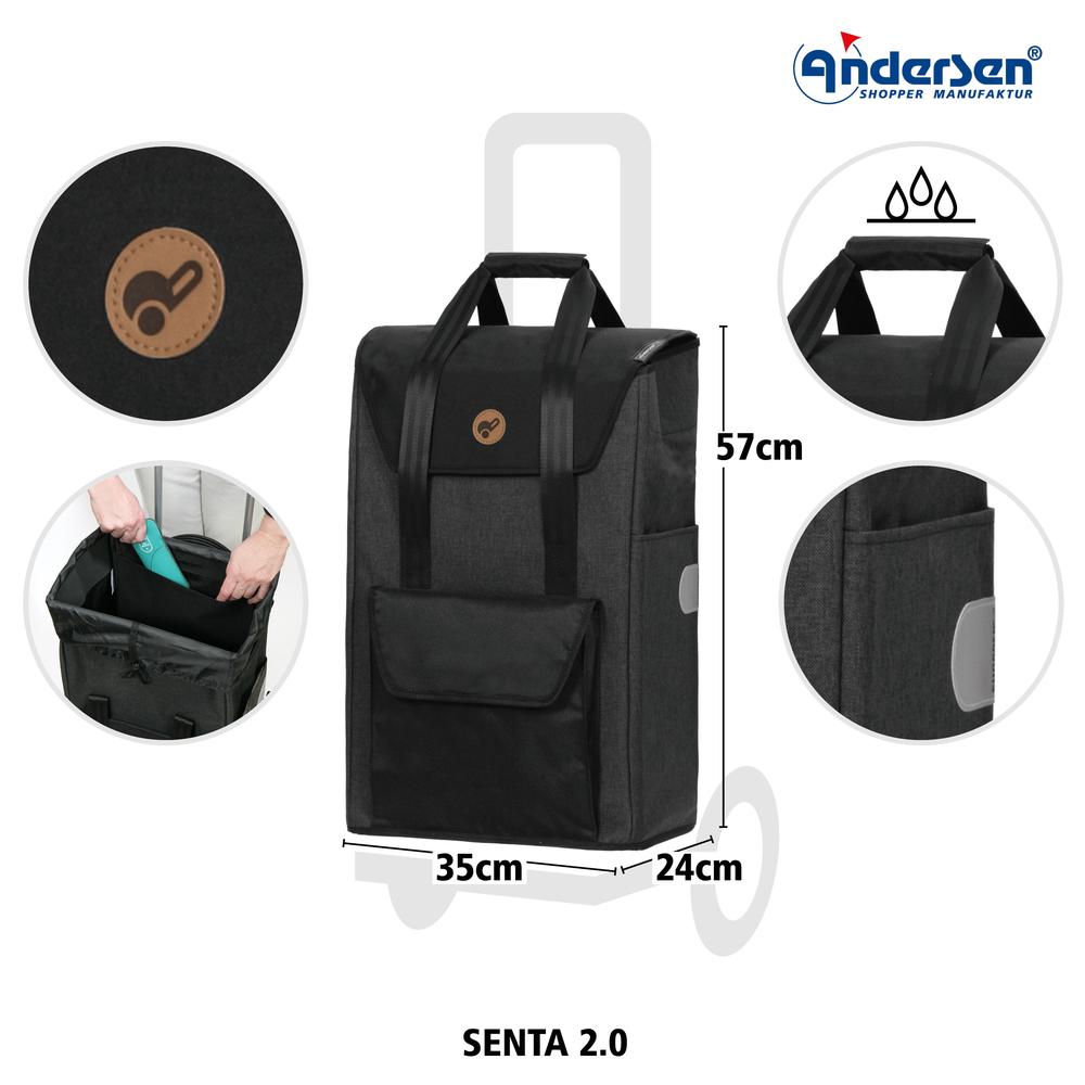 Andersen Komfort Senta 2.0 trillebag med stol svart-Bagger-BagBrokers