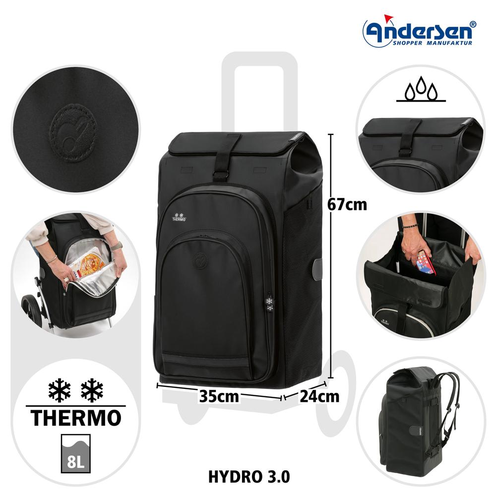 Andersen Royal Shopper ekstra bag HYDRO 3.0 62 Liter Svart-Bagger-BagBrokers
