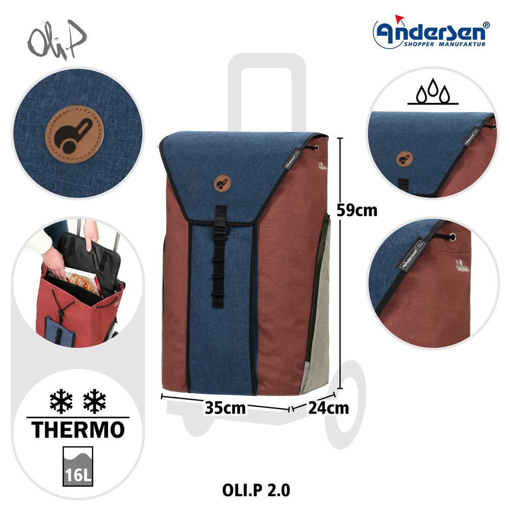 Andersen Shopper Alu star Trillebag Oli P Blue 50 Liter-Bagger-BagBrokers