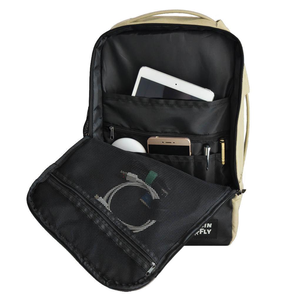 CabinFly Bellanca Ryanair Backpack PC 13" Beige-Ryggsekker-BagBrokers