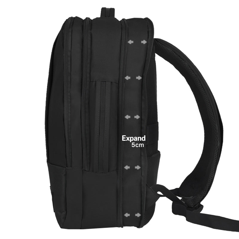 CabinFly Bellanca Ryanair 40x30x10 cm utvidbar PC-sekk 15" Black-Ryggsekker-BagBrokers