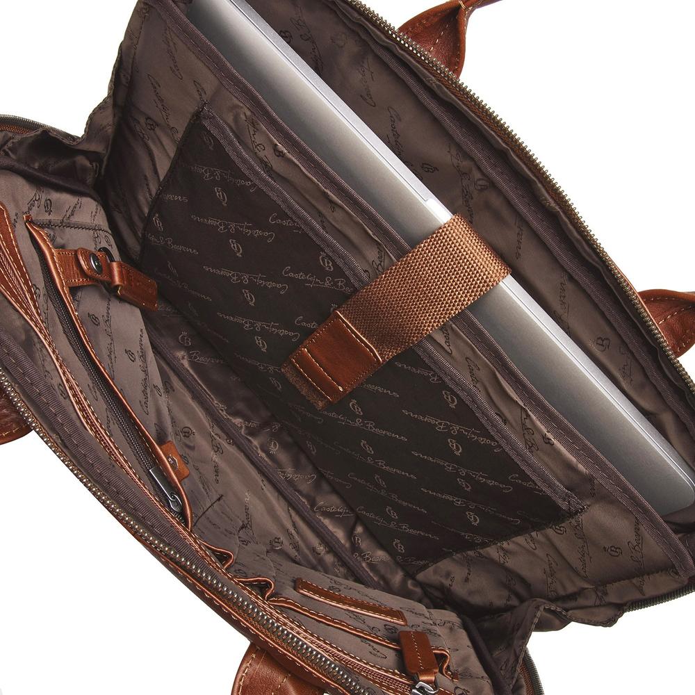 Castelijn & Beerens Firenze Pc-veske 1 hovedrom 15,6" RFID Lys brun-Veske-BagBrokers