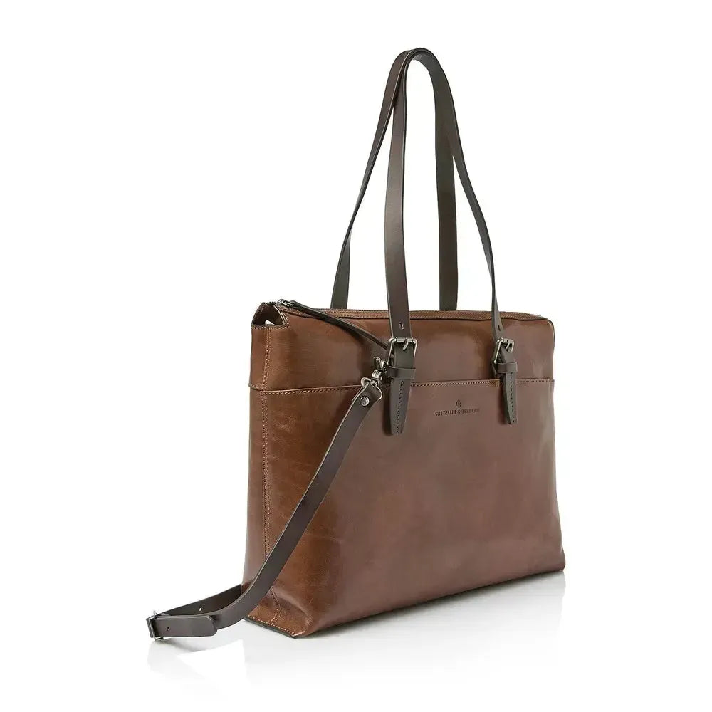 Castelijn & Beerens Rien Pc- skulderveske 15,6" RFID Natur-Veske-BagBrokers