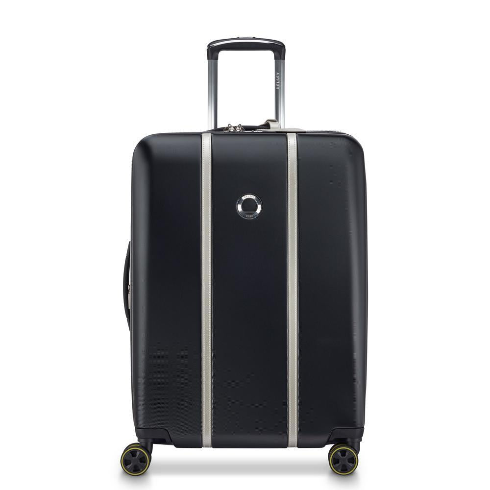 Delsey Cadence utvidbar medium koffert 66 cm Black/Silver-Harde kofferter-BagBrokers